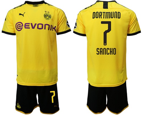Dortmund #7 Sancho Home Soccer Club Jersey