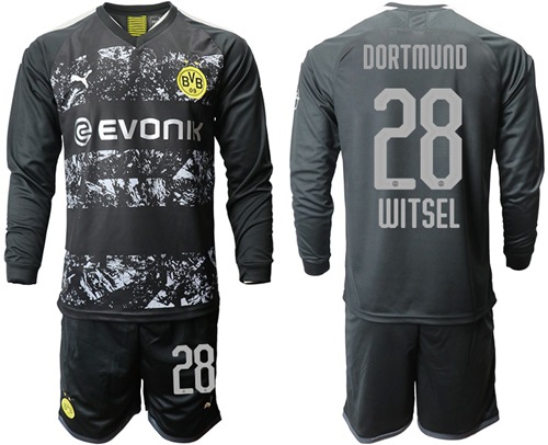Dortmund #28 Witsel Away Long Sleeves Soccer Club Jersey