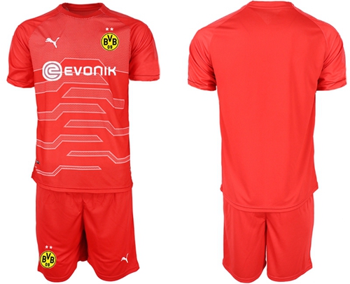 Dortmund Blank Red Goalkeeper Soccer Club Jersey
