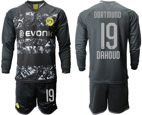 Dortmund #19 Dahoud Away Long Sleeves Soccer Club Jersey