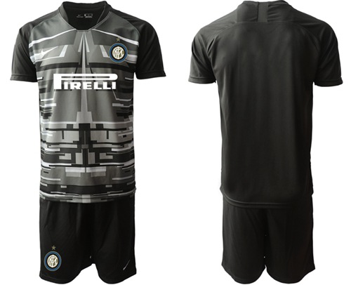 Inter Milan Blank Black Goalkeeper Soccer Club Jersey