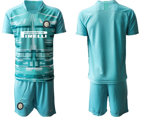 Inter Milan Blank Shiny Green Goalkeeper Soccer Club Jersey