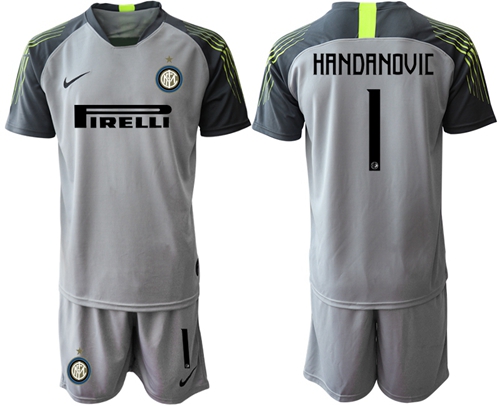 Inter Milan #1 Handanovic Grey Goalkeeper Soccer Club Jersey