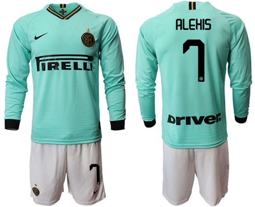 Inter Milan #7 Alexis Away Long Sleeves Soccer Club Jersey