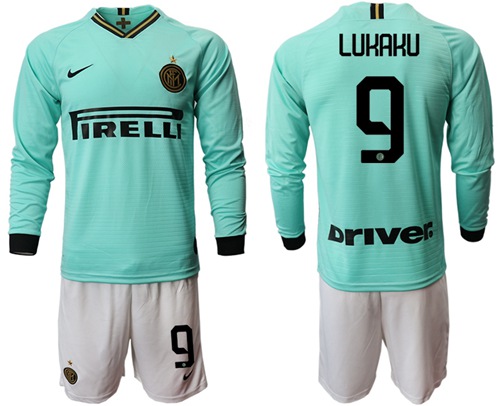 Inter Milan #9 Lukaku Away Long Sleeves Soccer Club Jersey