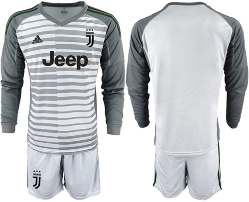 Juventus Blank Grey Goalkeeper Long Sleeves Soccer Club Jersey