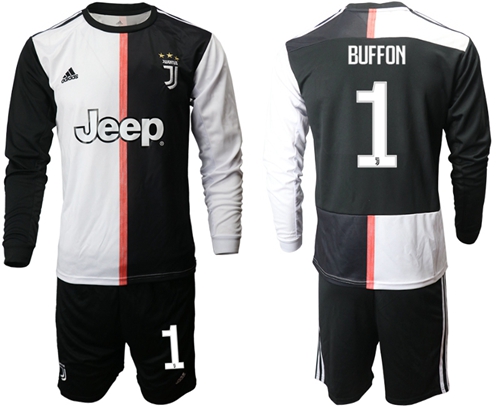 Juventus #1 Buffon Home Long Sleeves Soccer Club Jersey