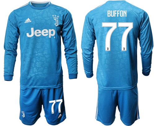Juventus #77 Buffon Third Long Sleeves Soccer Club Jersey