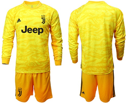 Juventus Blank Yellow Goalkeeper Long Sleeves Soccer Club Jersey