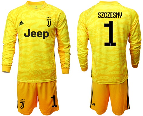 Juventus #1 Szczesny Yellow Goalkeeper Long Sleeves Soccer Club Jersey
