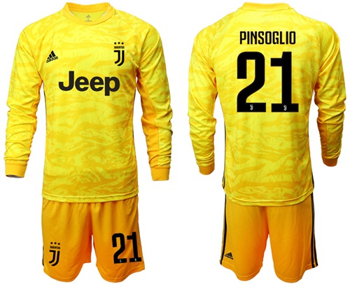 Juventus #21 Pinsoglio Yellow Goalkeeper Long Sleeves Soccer Club Jersey