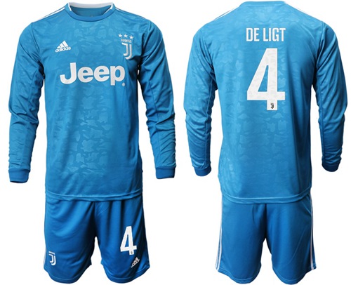 Juventus #4 De Ligt Third Long Sleeves Soccer Club Jersey