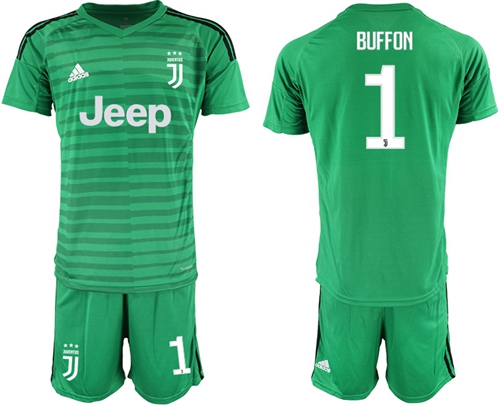 Juventus #1 Buffon Green Goalkeeper Soccer Club Jersey