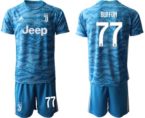 Juventus #77 Buffon Light Blue Soccer Club Jersey