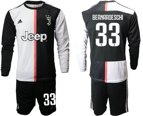 Juventus #33 Bernardeschi Home Long Sleeves Soccer Club Jersey