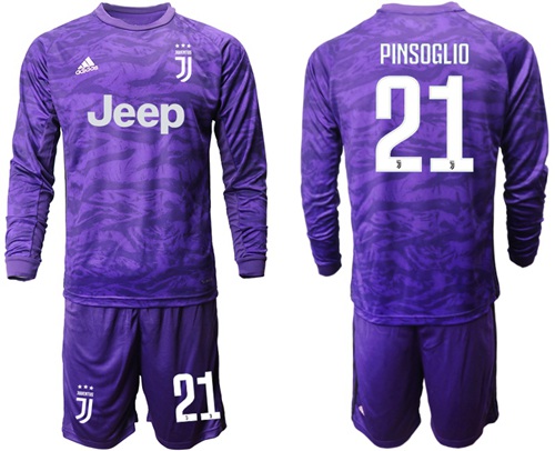 Juventus #21 Pinsoglio Purple Goalkeeper Long Sleeves Soccer Club Jersey