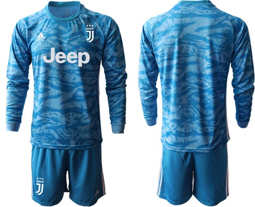 Juventus Blank Blue Goalkeeper Long Sleeves Soccer Club Jersey