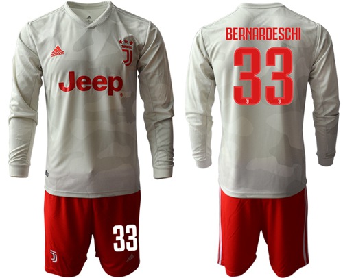 Juventus #33 Bernardeschi Away Long Sleeves Soccer Club Jersey