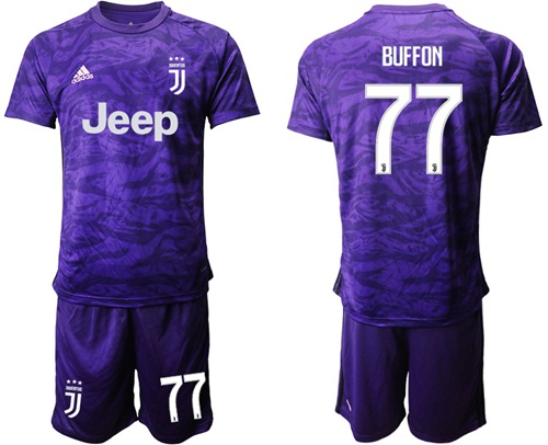 Juventus #77 Buffon Purple Goalkeeper Soccer Club Jersey