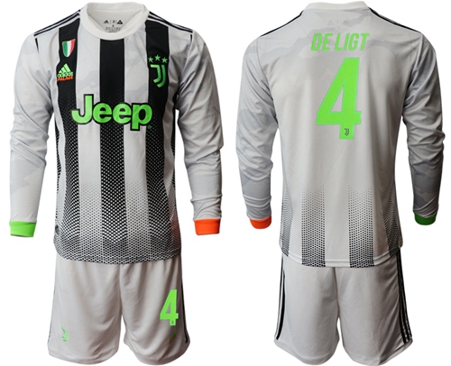Juventus #4 De Ligt Joint Long Sleeves Soccer Club Jersey