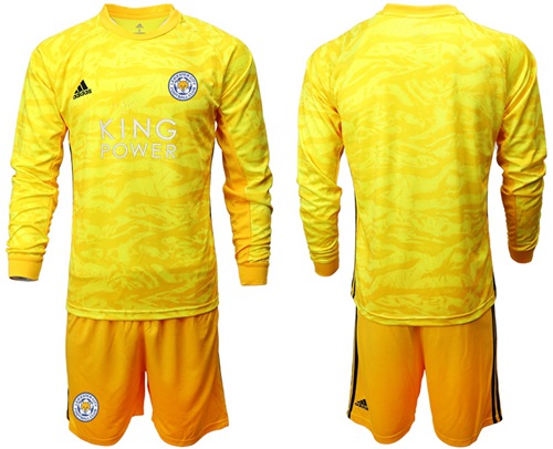 Leicester City Blank Yellow Goalkeeper Long Sleeves Soccer Club Jersey