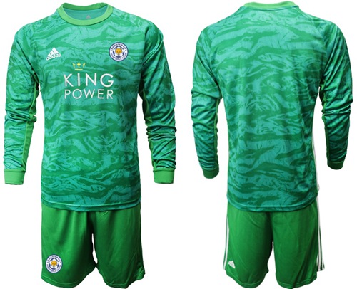 Leicester City Blank Green Goalkeeper Long Sleeves Soccer Club Jersey