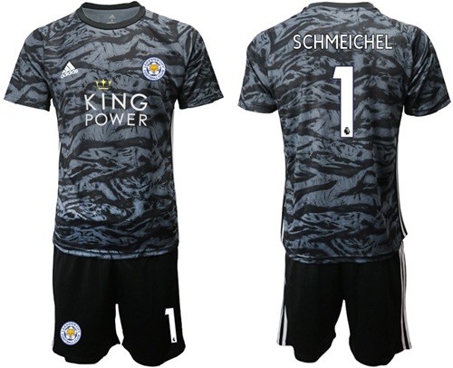 Leicester City #1 Schmeichel Black Goalkeeper Soccer Club Jersey