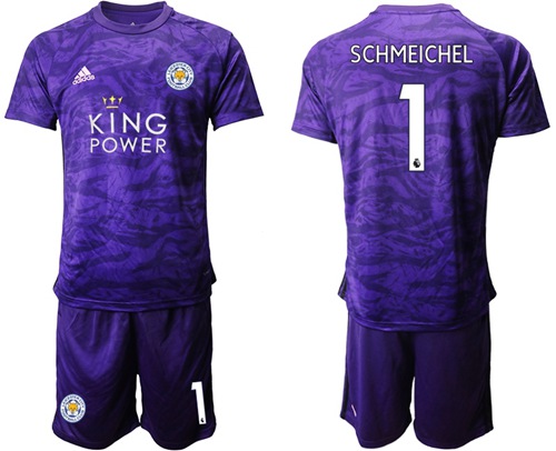 Leicester City #1 Schmeichel Purple Goalkeeper Soccer Club Jersey