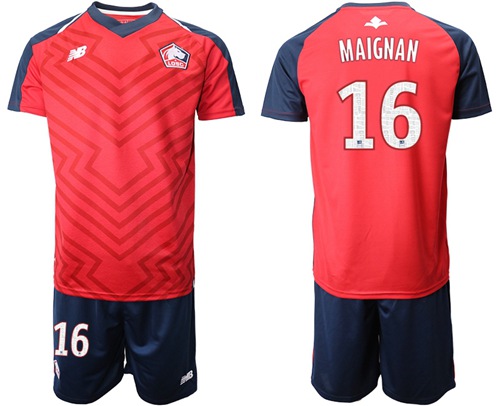 Lille #16 Maignan Home Soccer Club Jersey