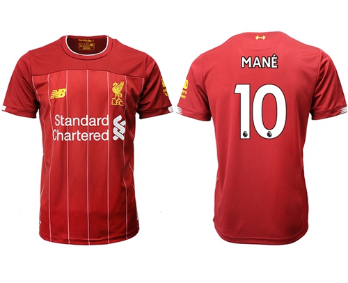 Liverpool #10 Mane Red Home Soccer Club Jersey