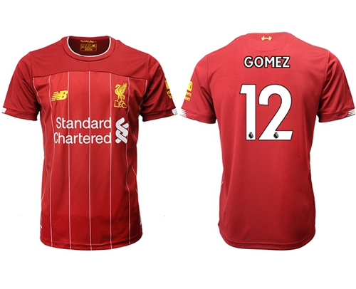 Liverpool #12 Gomez Red Home Soccer Club Jersey