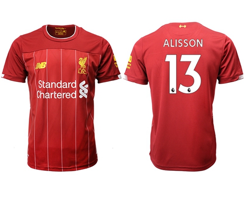 Liverpool #13 Alisson Red Home Soccer Club Jersey
