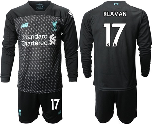 Liverpool #17 Klavan Third Long Sleeves Soccer Club Jersey