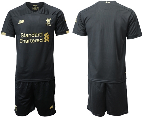 Liverpool Blank Black Goalkeeper Soccer Club Jersey