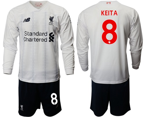 Liverpool #8 Keita Away Long Sleeves Soccer Club Jersey