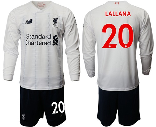 Liverpool #20 Lallana Away Long Sleeves Soccer Club Jersey