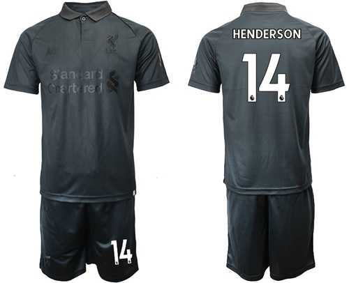Liverpool #14 Henderson Black Soccer Club Jersey
