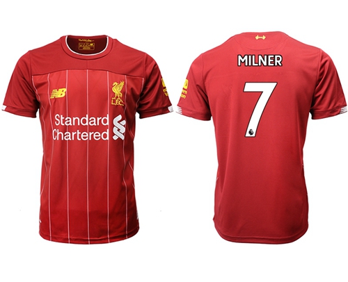 Liverpool #7 Milner Red Home Soccer Club Jersey