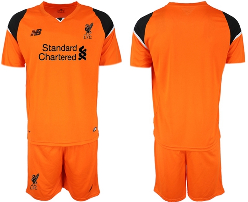 Liverpool Blank Orange Goalkeeper Soccer Club Jersey