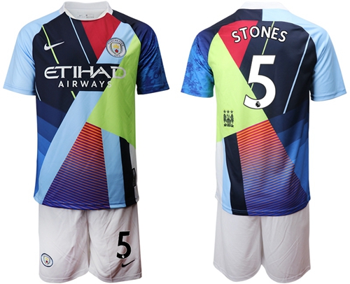 Manchester City #5 Stones Nike Cooperation 6th Anniversary Celebration Soccer Club Jersey