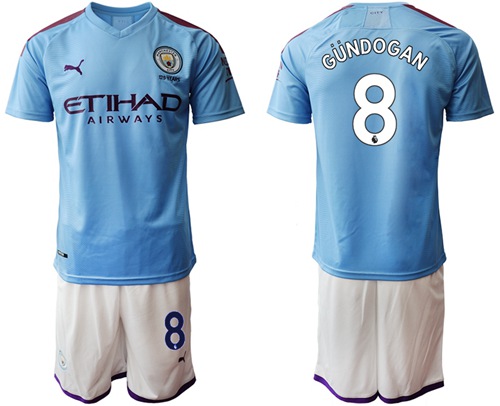 Manchester City #8 Gundogan Home Soccer Club Jersey