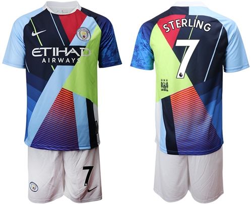 Manchester City #7 Sterling Nike Cooperation 6th Anniversary Celebration Soccer Club Jersey