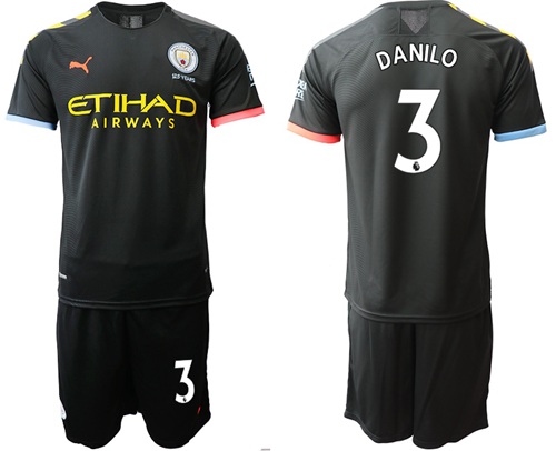 Manchester City #3 Danilo Away Soccer Club Jersey