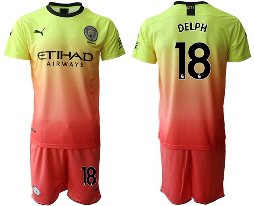 Manchester City #18 Delph Away Soccer Club Jersey