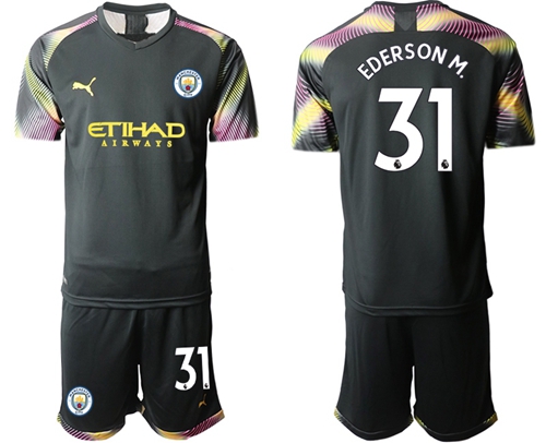 Manchester City #31 Ederson M. Black Goalkeeper Soccer Club Jersey