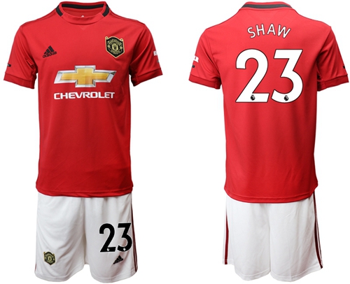 Manchester United #23 Shaw Red Home Soccer Club Jersey