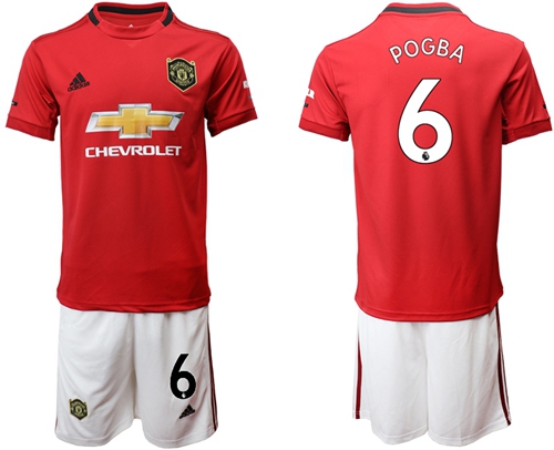 Manchester United #6 Pogba Red Home Soccer Club Jersey