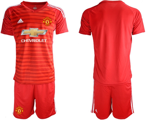 Manchester United Blank Red Goalkeeper Soccer Club Jersey