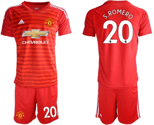 Manchester United #20 S.Romero Red Goalkeeper Soccer Club Jersey