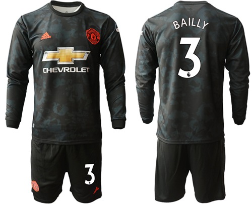Manchester United #3 Bailly Third Long Sleeves Soccer Club Jersey